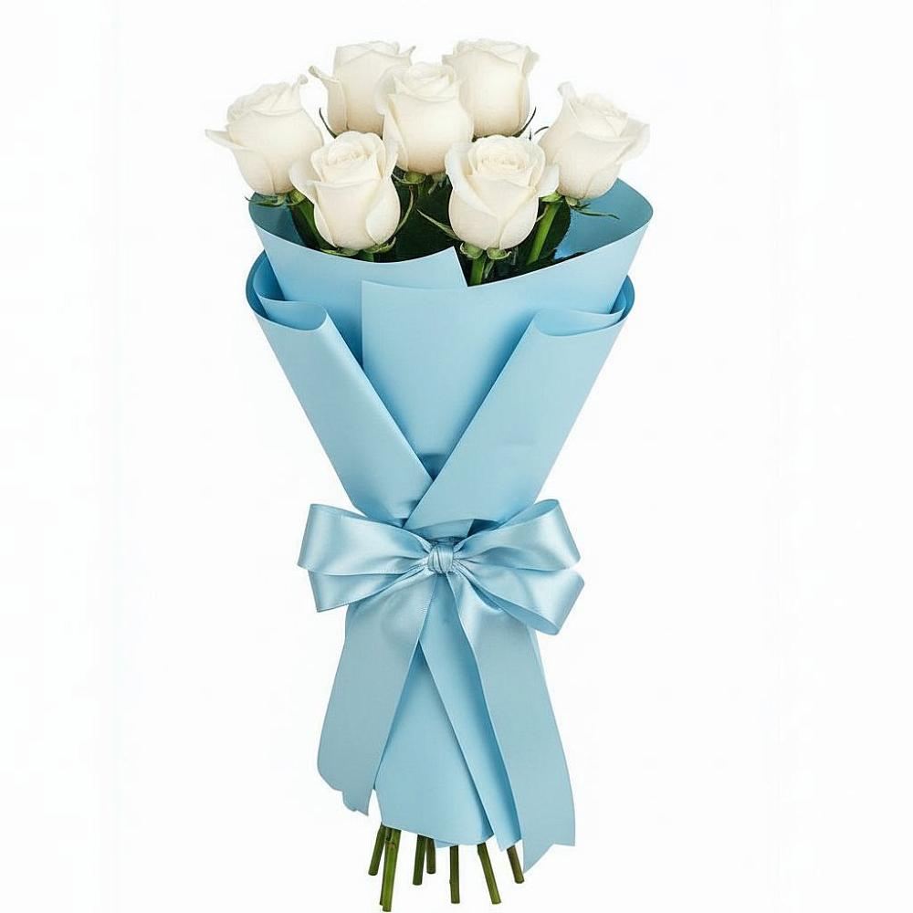 Букет 7 белых роз Проуд в Небуге