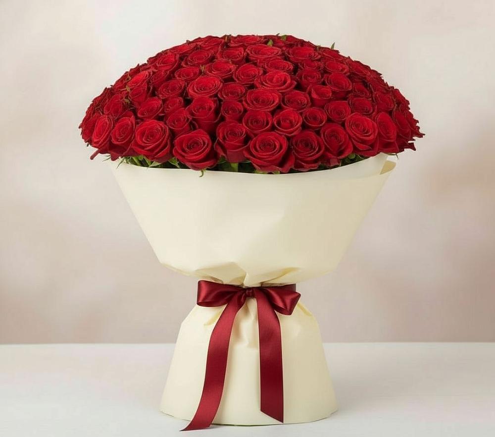 Букет 101 Красная роза Милано в Небуге