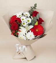 Букет цветов из:  Розы, Хризантемы, Герберы и Лилии в Небуге