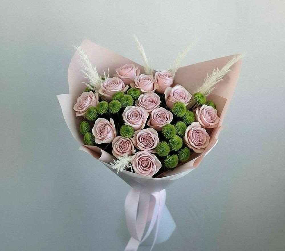 Букет цветов из: Розы и Хризантемы в Небуге