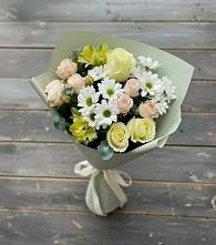 Букет цветов из:  Альстромерии, Розы и Хризантемы в Небуге